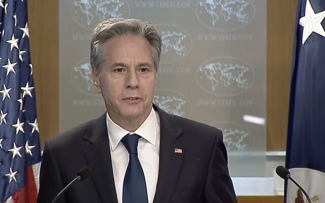 US Secretary of State Antony Blinken at a year-end briefing with reporters, December 20, 2023 (video screenshot; used in accordance with Clause 27a of the Copyright Law)