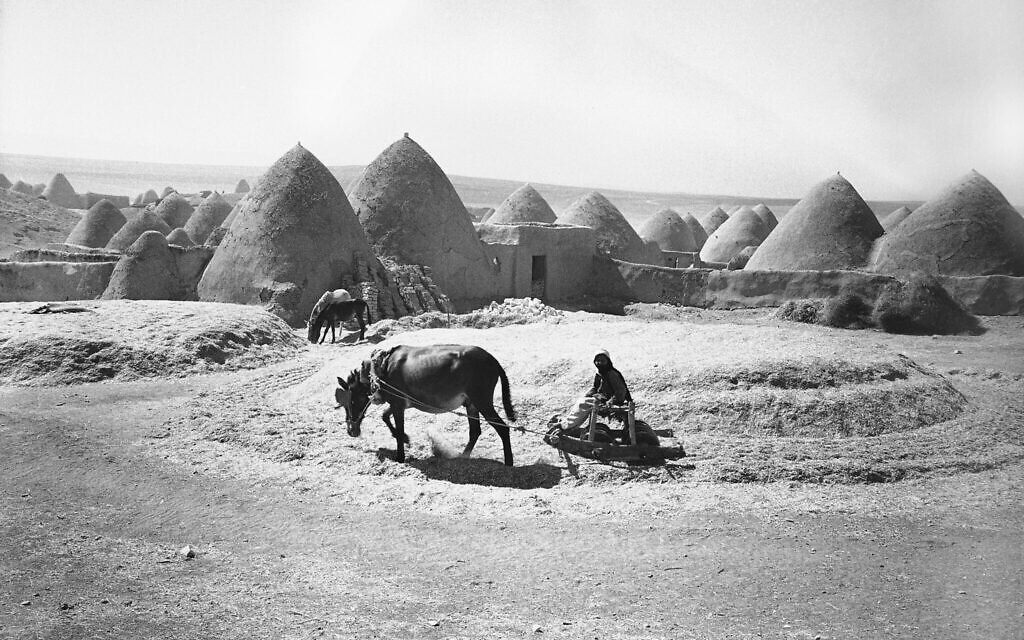 Construction of a house in the Syrian countryside, October 10, 1938. (AP Photo)