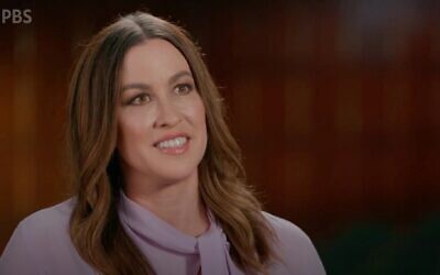 Alanis Morissette shown on PBS' celebrity genealogy series 'Finding Your Roots.' (Screenshot from YouTube via JTA)