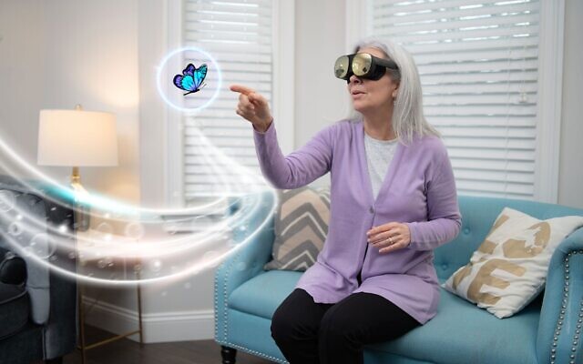 Example of how a patient performs occupational therapy while wearing XRHealth's virtual reality equipment. (Courtesy of XRHealth)