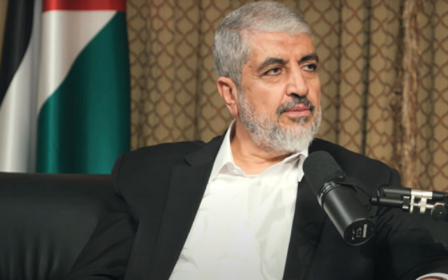 Khaled Mashaal, member of Hamas's political bureau, speaks to Kuwaiti podcaster Ammar Taqi on January 16, 2024 (Video screenshot)