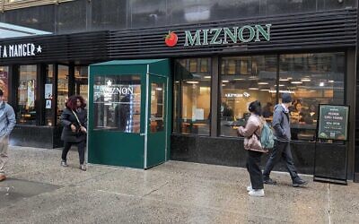 The Times Square outpost of Eyal Shani's fast-casual restaurant, Miznon, is becoming certified kosher. (Ben Sales/JTA)