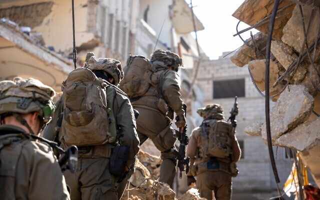 IDF troops seen operating in the Gaza Strip in this handout photo released for publication on February 13, 2024. (IDF)