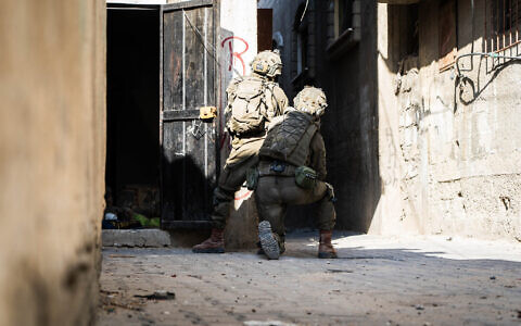 IDF soldiers operate inside the Gaza Strip in an undated photo published on February 22, 2024. (Israel Defense Forces)