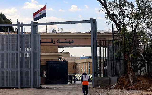 The Egyptian side of the Rafah border crossing with the Gaza Strip, on January 29, 2024. (Said KHATIB / AFP)