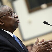 US Defense Secretary Lloyd Austin testifies during a House Committee on Armed Services hearing on Capitol Hill in Washington, DC, on February 29, 2024.(Brendan Smialowski/AFP)