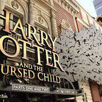 Illustrative: A sign for 'Harry Potter and the Cursed Child' hangs at the Broadway opening at the Lyric Theatre in New York, April 22, 2018. (Evan Agostini/Invision/AP, File)