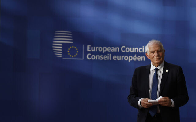 European Union foreign policy chief Josep Borrell arrives for an EU summit in Brussels, Thursday, Feb. 1, 2024. (AP Photo/Omar Havana)