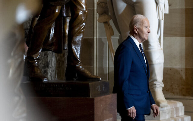 US President Joe Biden arrives at the National Prayer Breakfast at the Capitol in Washington, Thursday, Feb. 1, 2024. (AP/Andrew Harnik)