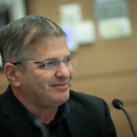Education Minister Yoav Kisch attends a committee meeting in the Knesset on December 19, 2023 (Yonatan Sindel/Flash90)