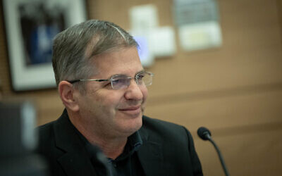 Education Minister Yoav Kisch attends a committee meeting in the Knesset on December 19, 2023 (Yonatan Sindel/Flash90)