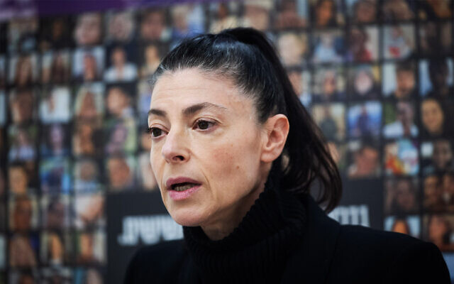 Labor party leader MK Merav Michaeli leads a faction meeting at the Knesset in Jerusalem on January 29, 2024. (Yonatan Sindel/Flash90)
