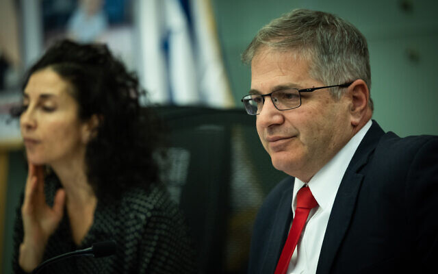 Education Minister Yoav Kisch attends an Education, Culture, and Sports Committee meeting in the Knesset on January 30, 2024. (Yonatan Sindel/Flash90)