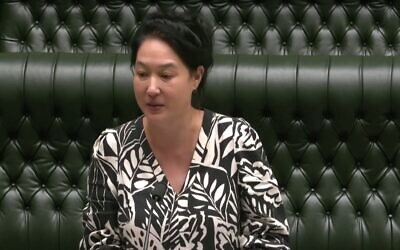 Screen capture from video of New South Wales lawmaker Jenny Leong, of the Greens Party, speaking in parliament, January 2024. (YouTube. Used in accordance with Clause 27a of the Copyright Law)