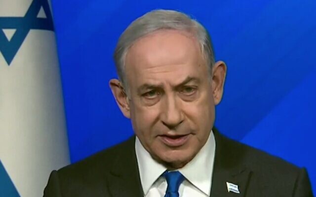 Prime Minister Benjamin Netanyahu speaks to FOX News on February 11, 2024 (Screenshot)