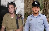 This composite image shows Maj. Iftah Shahar (R) and Cpt. Itai Seif of the Givati Brigade's Tzabar battalion, who were killed fighting in the Gaza Strip on February 27, 2024. (Israel Defense Forces)