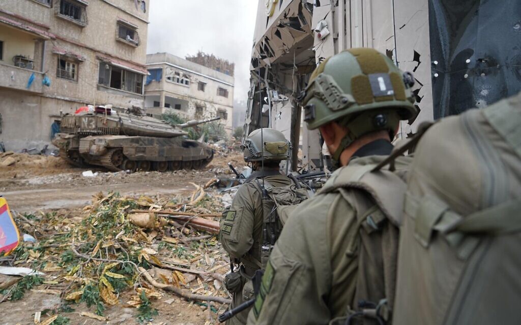 IDF troops seen operating in Gaza in this handout photo cleared for publication on February 4, 2024. (IDF)