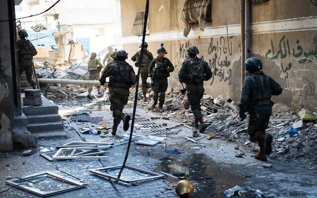 IDF troops operate in the Gaza Strip in a photo cleared for publication on February 21, 2024 (IDF)