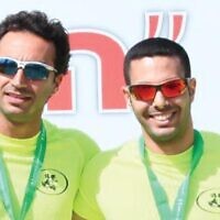 Eliav Cohen-Tsemah (left) and Itay Yehoshua were friends who ran together; Yehoshua was killed in battle on October 7, 2023. Cohen-Tsemah is dedicating his 100th marathon, the 13th Jerusalem Marathon on March 8, 2024 to Yehoshua's memory (Courtesy)