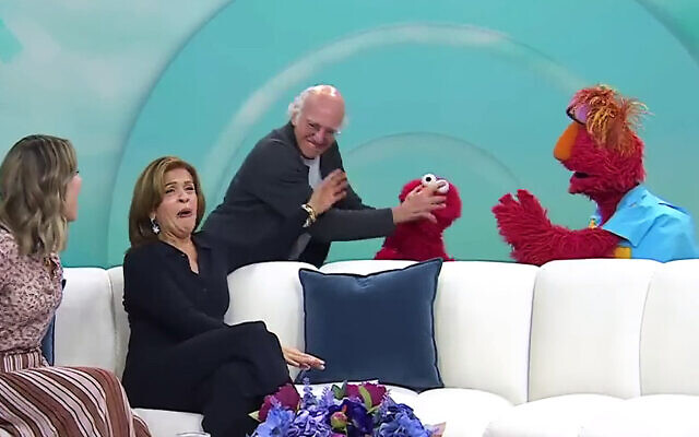 Larry David attacks Elmo on NBC's "The Today Show," February 1, 2024. (NBC screenshot: used in accordance with Clause 27a of the Copyright Law)