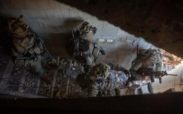 Troops operate in the Gaza Strip in a photo cleared for publication on March 28, 2024. (Israel Defense Forces)