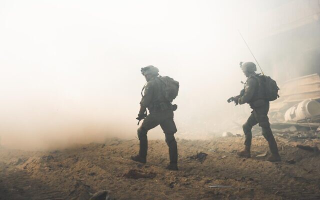 IDF soldiers operate in the Gaza Strip in a photo cleared for publication on March 29, 2024. (Israel Defense Forces)