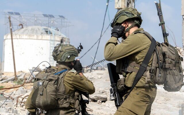 Israeli troops operating in the Gaza Strip in a photo released for publication on March 3, 2024 (Israel Defense Forces)