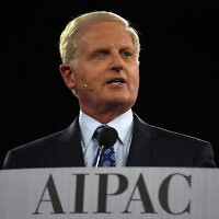 Howard Kohr, CEO of AIPAC (American Israel Public Affairs Committee), speaks at the start of the AIPAC 2016 Policy Conference on March 20, 2016 in Washington, DC. (MOLLY RILEY / AFP)