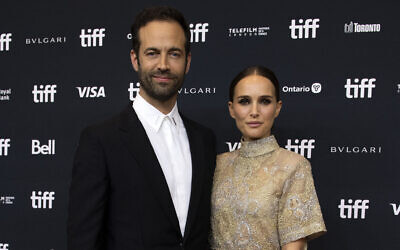 Benjamin Millepied (L) and Natalie Portman attend the 2022 Toronto International Film Festival on September 11, 2022, in Toronto, Canada. (Valerie Macon/AFP)