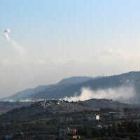 Smoke billows from the site of Israeli airstrikes on the southern Lebanese village of Kfar Kila near the border with Israel on March 2, 2024. (Rabih DAHER / AFP)