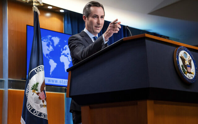 US State Department spokesperson Matthew Miller answers questions during a news briefing at the State Department on July 18, 2023, in Washington. (AP Photo/ Nathan Howard/ File)