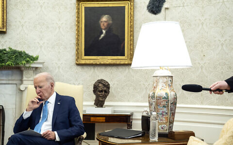 US President Joe Biden listens as Italian Prime Minister Giorgia Meloni speaks during a meeting in the Oval Office of the White House, Friday, March 1, 2024, in Washington. (AP/Evan Vucci)