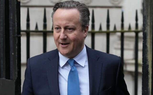 British FM Cameron: I had 'tough but necessary' talk with Gantz about ...