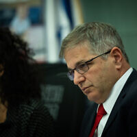 Education Minister Yoav Kisch attends a hearing of the Knesset Education, Culture, and Sports Committee, January 30, 2024. (Yonatan Sindel/Flash90)