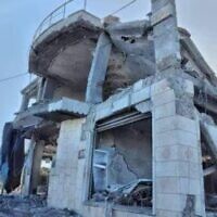 A building allegedly struck by Israel near the Syrian city of Baniyas on March 1, 2024, killing three people (social media)