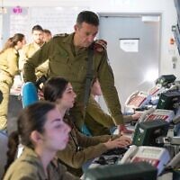 File - IDF Chief of Staff Lt. Gen. Herzi Halevi meets with female surveillance soldiers at an army base on the Gaza border, March 12, 2024. (Israel Defense Forces)