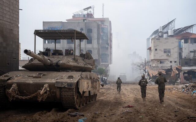IDF troops operate in Gaza in a photo cleared for publication on March 28, 2024. (Israel Defense Forces)