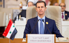 This handout picture provided by the Saudi Press Agency (SPA) on November 11, 2023, shows Syrian President Bashar Assad attending an emergency meeting of the Arab League and the Organization of Islamic Cooperation (OIC), in Riyadh.(Saudi Press Agency/AFP)