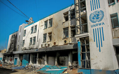 Damaged headquarters of the United Nations Relief and Works Agency for Palestine Refugees (UNRWA) in Gaza City on February 15, 2024, amid ongoing Israel-Hamas war. (AFP)
