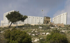 This picture shows a battery of Israel's Iron Dome air defense system deployed on April 15, 2024. (Menahem KAHANA / AFP)
