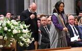 World Central Kitchen (WCK) founder Jose Andres (L) attends an interfaith memorial service for the seven WCK workers killed in Gaza, at the Washington National Cathedral, in Washington, DC, on April 25, 2024. (SAUL LOEB / AFP)