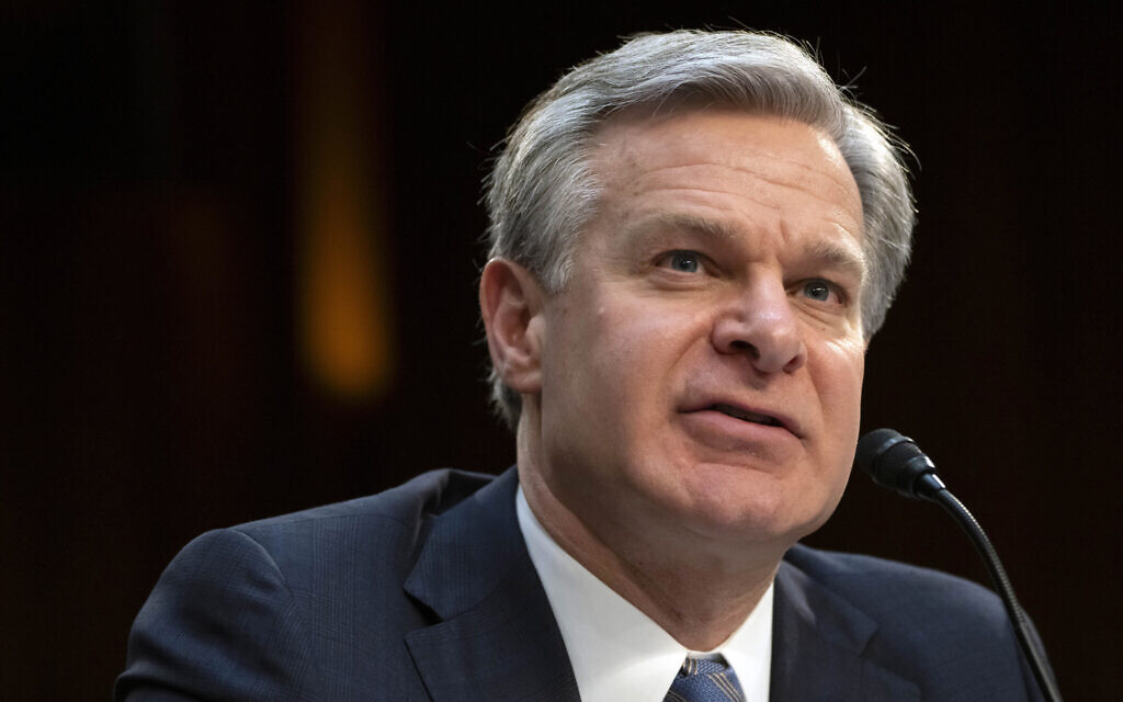 FBI director says probes of anti-Jewish hate crimes tripled in months after Oct. 7