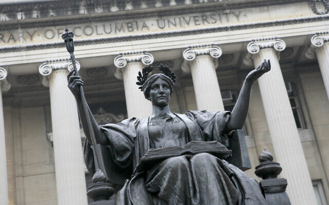The statue of Alma Mater on the campus of Columbia University in New York, Oct. 10, 2007. (AP Photo/Diane Bondareff, File)