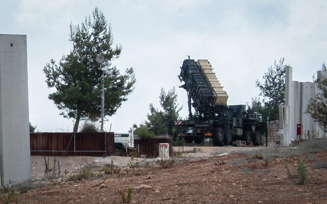 File: A Patriot battery is seen stationed in northern Israel, August 2, 2018. (Basel Awidat/Flash90)