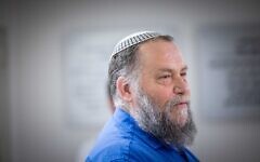 Lehava chairman Benzi Gopstein seen after a court hearing in Jerusalem on January 14, 2024. (Yonatan Sindel/Flash90)