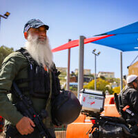 Members of the emergency squad of Safed take part in a drill on April 5, 2024. (Photo by David Cohen/Flash90)