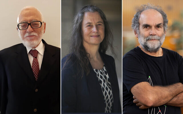 Composite image showing, from left to right, Prof. David Kazhdan, Prof. Maren R. Niehoff and Prof. Nathan Lineal of the Hebrew University. (courtesy)