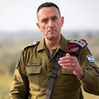 IDF Chief of Staff Herzi Halevi speaks to the press from an army base in central Israel, April 7, 2024. (Israel Defense Forces)