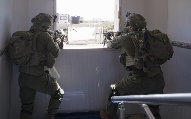 Troops operate in Gaza in an undated photo released by the military for publication on April 23, 2024. (Israel Defense Forces)