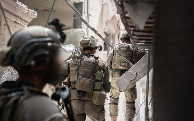IDF troops operate in the Gaza Strip in this undated handout photo released on April 4, 2024. (Israel Defense Forces)